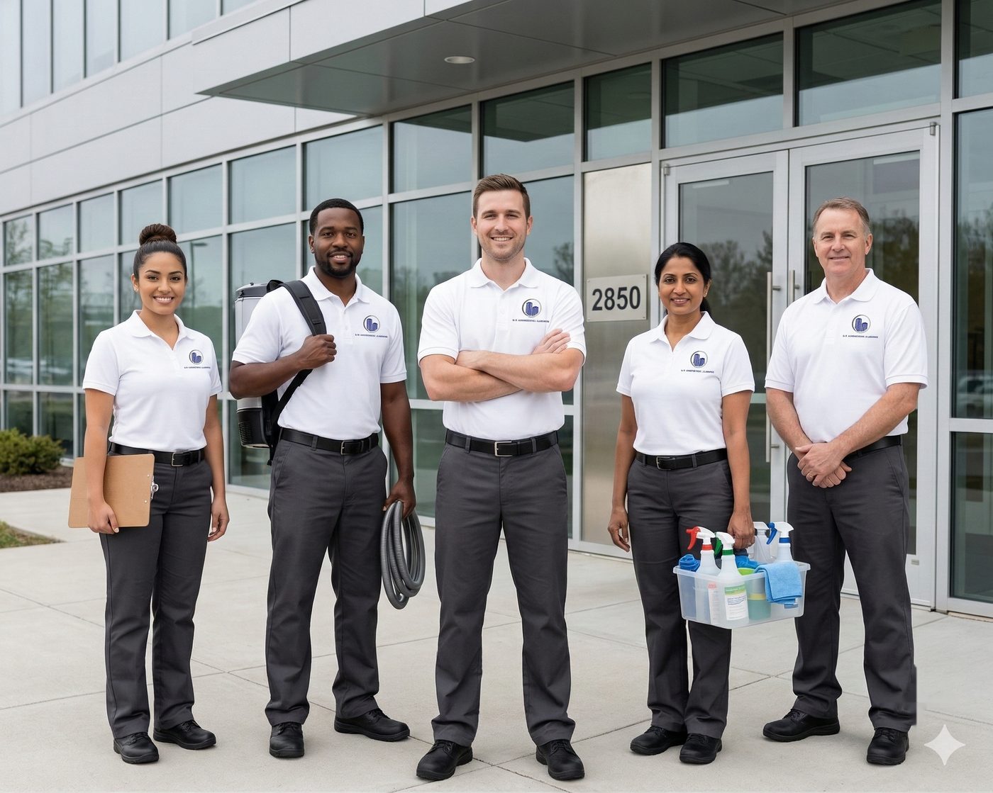 The K.O. Commercial Cleaning team, ready to help